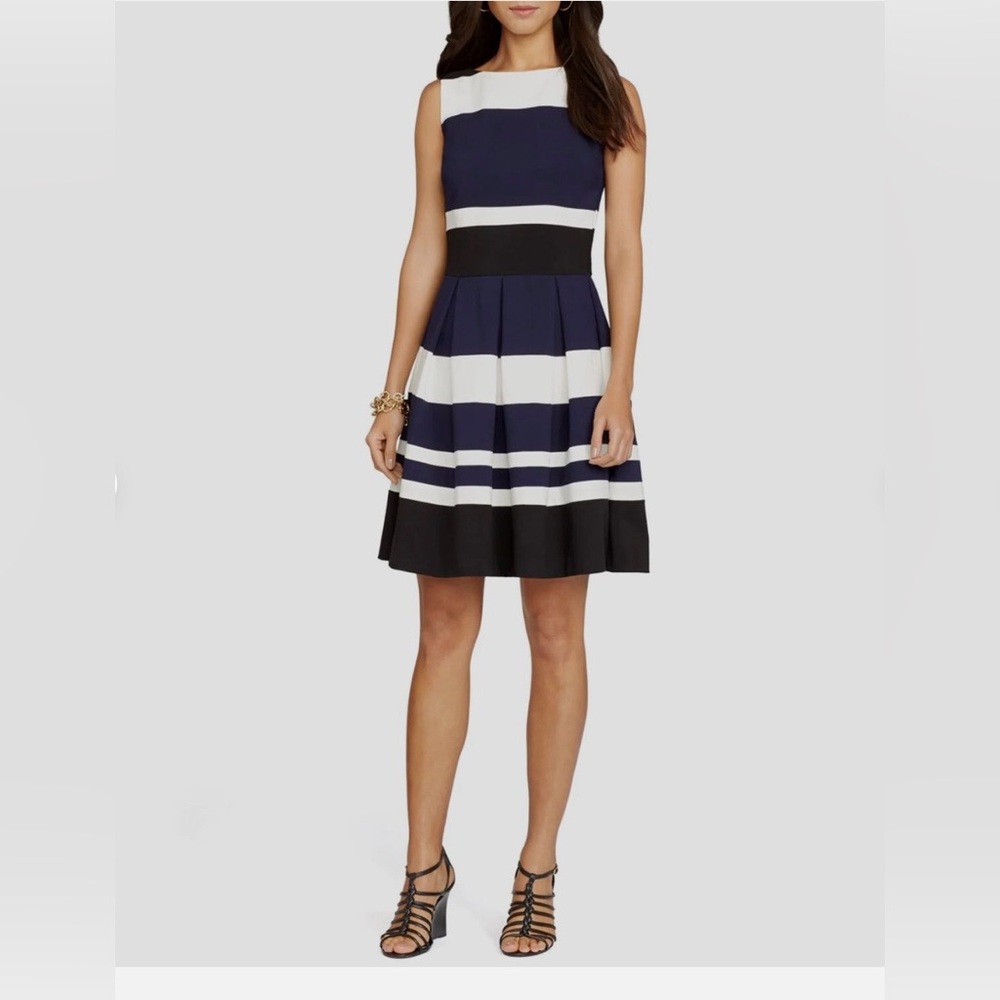 Ralph Lauren multi stripe fit & flare sleeveless dress. Size 6
